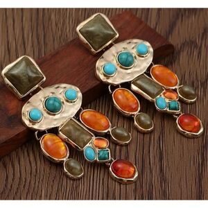 🧡 NEW Stunning & colorful bohemian style dangle earrings 🧡